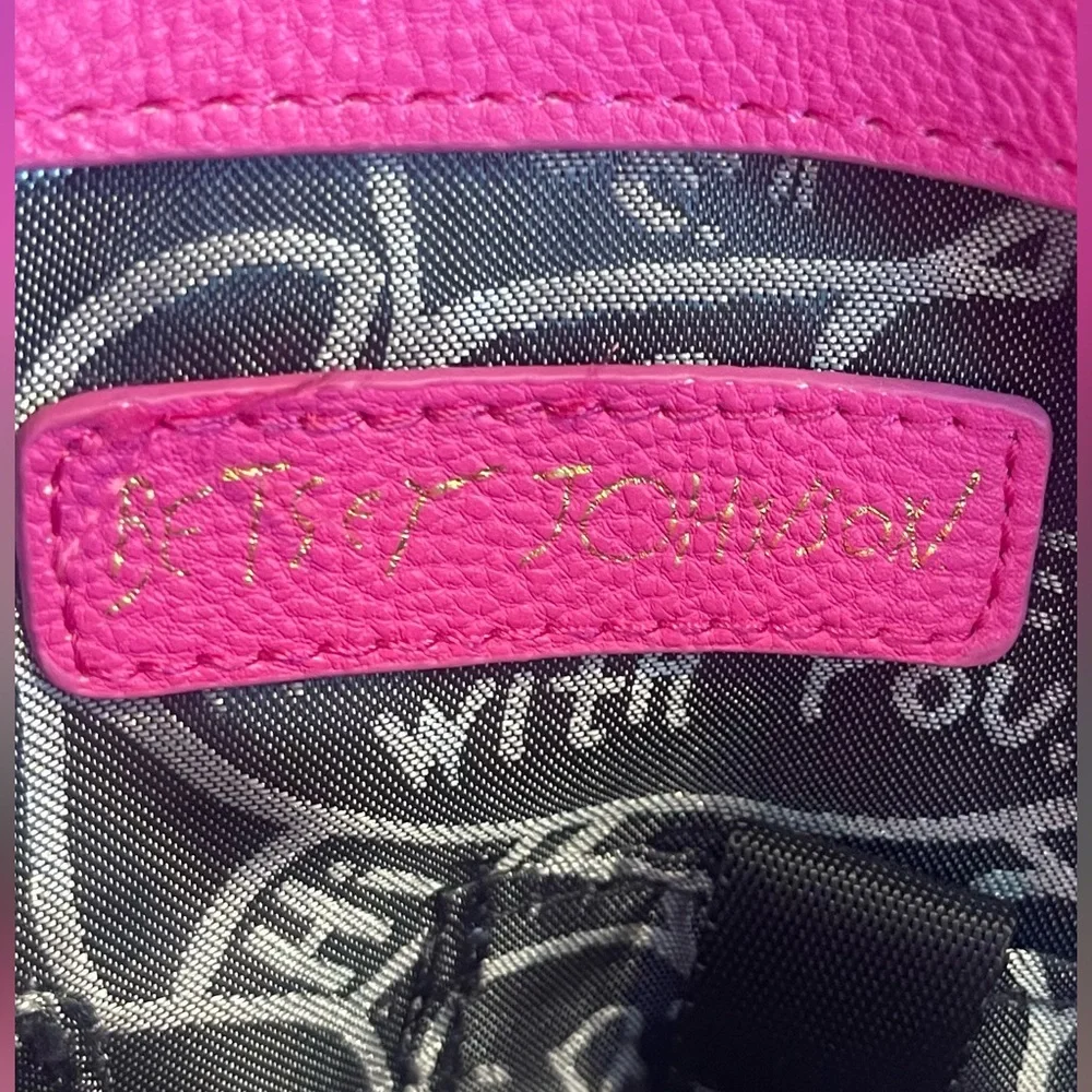 Betsey Johnson Pink and Black Quilted Laptop Bag